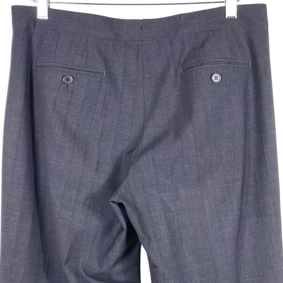 THEORY Tecila Wool Blend Dress Pants Size 10 Gray Pinstripe Straight Wide Leg - Picture 10 of 16